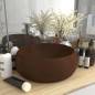 vidaXL Lavandino Lusso Rotondo Marrone Scuro Opaco 40x15cm in Ceramica vidaXL Lavandino Lusso Rotondo Marrone Scuro Opaco 40x15cm in Ceramica