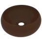 vidaXL Lavandino Lusso Rotondo Marrone Scuro Opaco 40x15cm in Ceramica vidaXL Lavandino Lusso Rotondo Marrone Scuro Opaco 40x15cm in Ceramica