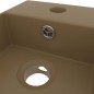 vidaXL Lavandino con Troppopieno in Ceramica Crema Opaco