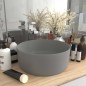 vidaXL Lavandino Lusso Rotondo Grigio Chiaro Opaco 40x15cm in Ceramica vidaXL Lavandino Lusso Rotondo Grigio Chiaro Opaco 40x15cm in Ceramica