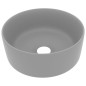 vidaXL Lavandino Lusso Rotondo Grigio Chiaro Opaco 40x15cm in Ceramica vidaXL Lavandino Lusso Rotondo Grigio Chiaro Opaco 40x15cm in Ceramica