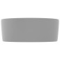 vidaXL Lavandino Lusso Rotondo Grigio Chiaro Opaco 40x15cm in Ceramica vidaXL Lavandino Lusso Rotondo Grigio Chiaro Opaco 40x15cm in Ceramica