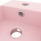 vidaXL Lavandino con Troppopieno in Ceramica Rosa Opaco vidaXL Lavandino con Troppopieno in Ceramica Rosa Opaco