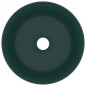 vidaXL Lavandino Lusso Rotondo Verde Scuro Opaco 40x15 cm in Ceramica