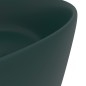 vidaXL Lavandino Lusso Rotondo Verde Scuro Opaco 40x15 cm in Ceramica