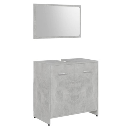 vidaXL Set Mobili da Bagno Grigio Cemento in Legno Multistrato