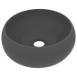 vidaXL Lavandino Lusso Rotondo Grigio Scuro Opaco 40x15 cm in Ceramica vidaXL Lavandino Lusso Rotondo Grigio Scuro Opaco 40x15 cm in Ceramica