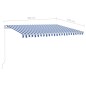 Tenda da Sole Retrattile Automatica con Pali 4x3,5 m Blu Bianca Tenda da Sole Retrattile Automatica con Pali 4x3,5 m Blu Bianca