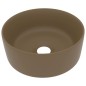 vidaXL Lavandino Lusso Rotondo Crema Opaco 40x15 cm in Ceramica