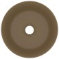 vidaXL Lavandino Lusso Rotondo Crema Opaco 40x15 cm in Ceramica