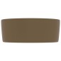 vidaXL Lavandino Lusso Rotondo Crema Opaco 40x15 cm in Ceramica