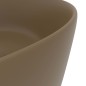 vidaXL Lavandino Lusso Rotondo Crema Opaco 40x15 cm in Ceramica
