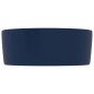 vidaXL Lavandino Lusso Rotondo Blu Scuro Opaco 40x15 cm in Ceramica