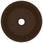 vidaXL Lavandino Lusso Rotondo Marrone Scuro Opaco 40x15cm in Ceramica