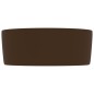 vidaXL Lavandino Lusso Rotondo Marrone Scuro Opaco 40x15cm in Ceramica