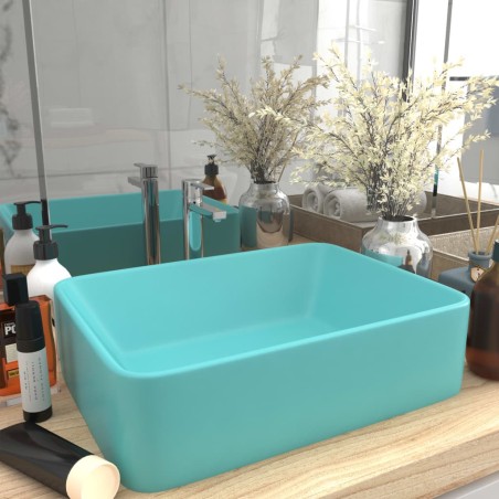 vidaXL Lavandino Luxury Turchese Opaco 41x30x12 cm in Ceramica