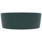 vidaXL Lavandino con Troppopieno Verde Scuro Opaco 36x13cm in Ceramica vidaXL Lavandino con Troppopieno Verde Scuro Opaco 36x13cm in Ceramica