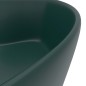 vidaXL Lavandino con Troppopieno Verde Scuro Opaco 36x13cm in Ceramica vidaXL Lavandino con Troppopieno Verde Scuro Opaco 36x13cm in Ceramica