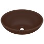 vidaXL Lavandino Lusso Ovale Marrone Scuro Opaco 40x33 cm in Ceramica vidaXL Lavandino Lusso Ovale Marrone Scuro Opaco 40x33 cm in Ceramica
