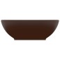 vidaXL Lavandino Lusso Ovale Marrone Scuro Opaco 40x33 cm in Ceramica vidaXL Lavandino Lusso Ovale Marrone Scuro Opaco 40x33 cm in Ceramica