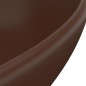 vidaXL Lavandino Lusso Ovale Marrone Scuro Opaco 40x33 cm in Ceramica vidaXL Lavandino Lusso Ovale Marrone Scuro Opaco 40x33 cm in Ceramica