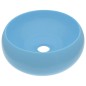 vidaXL Lavandino Lusso Rotondo Azzurro Opaco 40x15 cm in Ceramica