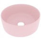 vidaXL Lavandino Lusso Rotondo Rosa Opaco 40x15 cm in Ceramica vidaXL Lavandino Lusso Rotondo Rosa Opaco 40x15 cm in Ceramica