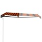 vidaXL Tenda da Sole Retrattile Sensore LED 400x300cm Arancio Marrone
