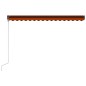 vidaXL Tenda da Sole Retrattile Sensore LED 400x300cm Arancio Marrone