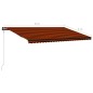 vidaXL Tenda da Sole Retrattile Sensore LED 600x300cm Arancio Marrone vidaXL Tenda da Sole Retrattile Sensore LED 600x300cm Arancio Marrone