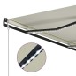 vidaXL Tenda da Sole Retrattile Sensore Vento e LED 600x300cm Crema