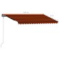 vidaXL Tenda da Sole Retrattile Sensore LED 450x300 cm Arancio Marrone vidaXL Tenda da Sole Retrattile Sensore LED 450x300 cm Arancio Marrone