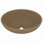 vidaXL Lavandino Lusso Ovale Crema Opaco 40x33 cm in Ceramica vidaXL Lavandino Lusso Ovale Crema Opaco 40x33 cm in Ceramica