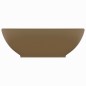 vidaXL Lavandino Lusso Ovale Crema Opaco 40x33 cm in Ceramica vidaXL Lavandino Lusso Ovale Crema Opaco 40x33 cm in Ceramica