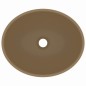 vidaXL Lavandino Lusso Ovale Crema Opaco 40x33 cm in Ceramica vidaXL Lavandino Lusso Ovale Crema Opaco 40x33 cm in Ceramica