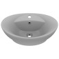 vidaXL Lavabo con Troppopieno Ovale Turchese Grigio 58,5x39 cm Ceramica