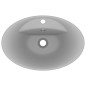 vidaXL Lavabo con Troppopieno Ovale Turchese Grigio 58,5x39 cm Ceramica