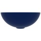 vidaXL Lavandino da Bagno in Ceramica Blu Scuro Rotondo vidaXL Lavandino da Bagno in Ceramica Blu Scuro Rotondo
