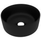 vidaXL Lavandino Lusso Rotondo Nero Opaco 40x15 cm in Ceramica