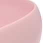 vidaXL Lavandino Lusso Rotondo Rosa Opaco 40x15 cm in Ceramica