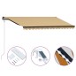 vidaXL Tenda da Sole Retrattile Sensore e LED 400x300 cm Giallo Bianco vidaXL Tenda da Sole Retrattile Sensore e LED 400x300 cm Giallo Bianco