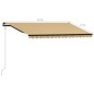 vidaXL Tenda da Sole Retrattile Sensore e LED 400x300 cm Giallo Bianco vidaXL Tenda da Sole Retrattile Sensore e LED 400x300 cm Giallo Bianco