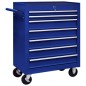 vidaXL Carrello Portautensili con 7 Cassetti per Officina Blu vidaXL Carrello Portautensili con 7 Cassetti per Officina Blu