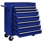 vidaXL Carrello Portautensili con 7 Cassetti per Officina Blu vidaXL Carrello Portautensili con 7 Cassetti per Officina Blu