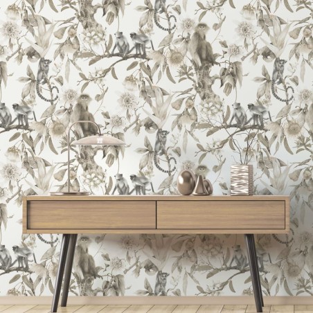 Noordwand Carta da Parati Exotic Monkeys Beige