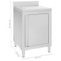 vidaXL Mobiletto da Cucina Commerciale con Gocciolatoio Acciaio Inox vidaXL Mobiletto da Cucina Commerciale con Gocciolatoio Acciaio Inox