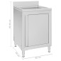 vidaXL Mobiletto da Cucina con Lavandino in Acciaio Inox 60x60x96 cm vidaXL Mobiletto da Cucina con Lavandino in Acciaio Inox 60x60x96 cm
