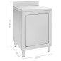 vidaXL Mobiletto da Cucina Commerciale in Acciaio Inox 60x60x96 cm vidaXL Mobiletto da Cucina Commerciale in Acciaio Inox 60x60x96 cm