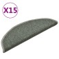 vidaXL Tappetini per Scale 15 pz Verde Scuro 56x17x3 cm