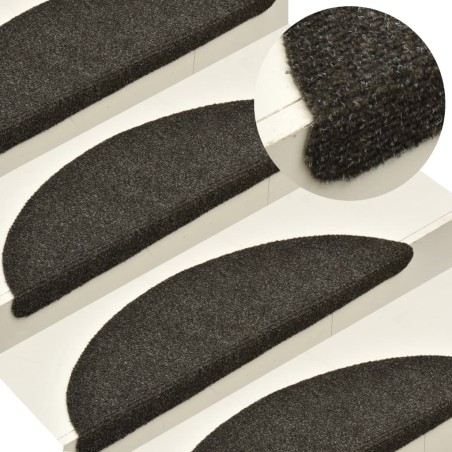 vidaXL Tappetini per Scale 15 pz Antracite 65x21x4 cm Agugliati